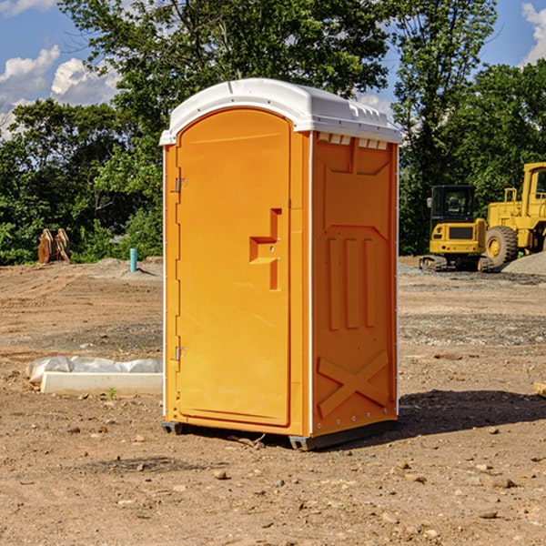 how often are the portable restrooms cleaned and serviced during a rental period in Amoret MO